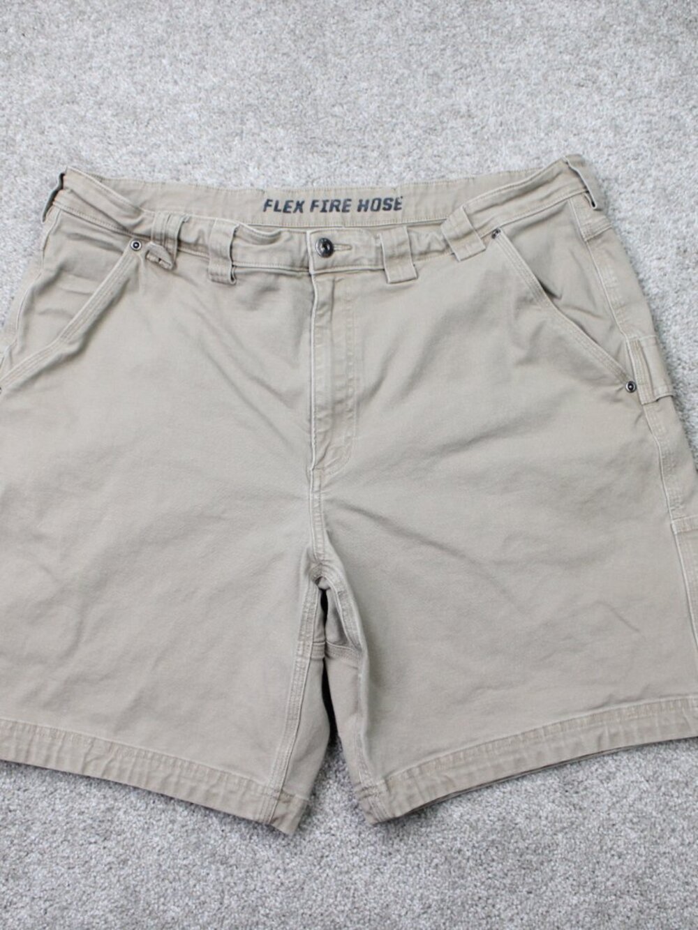 Duluth Trading Shorts Mens 40 Beige DuluthFlex Fire Hose Carpenter 9" Cargo